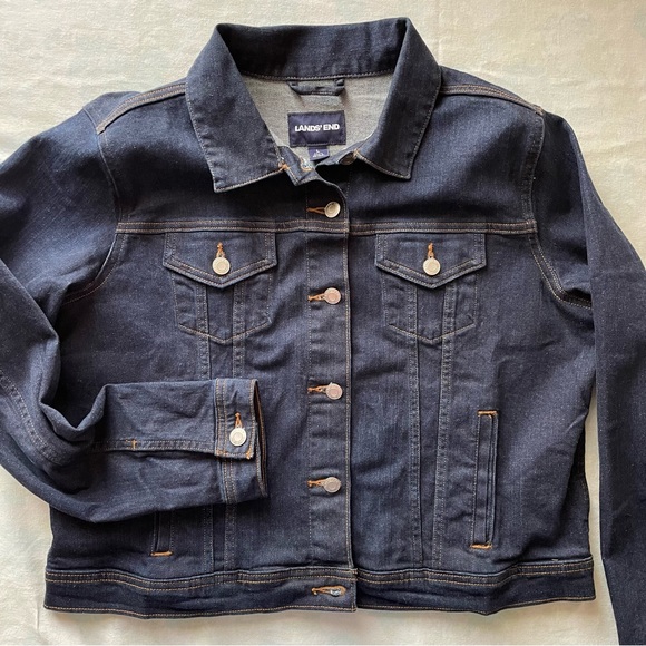 L 14/16 Land’s End Denim Trucker Jacket - Picture 2 of 5
